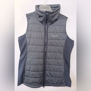 Columbia Men’s XL Quilted Puffer Vest Gray Full Zip Lightweight Outdoor Hiking
